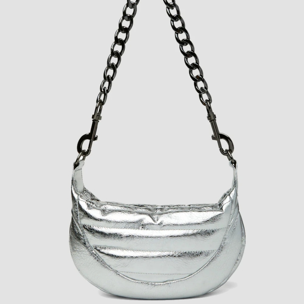 Think Royln Tiny Dancer Bag Luxe Silver New
